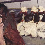 Promenadendeck mit drei Damen George Hendrik Breitner